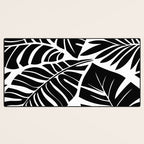 Leafy Calm Charm Black And White Simplicity Desk Mat Gallery Image 3