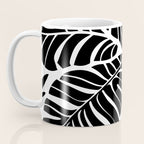 Leafy Calm Charm Black And White Simplicity Coffee Mug Gallery Image 3