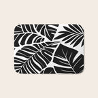 Leafy Calm Charm Black And White Simplicity Bath Mat Gallery Image 1