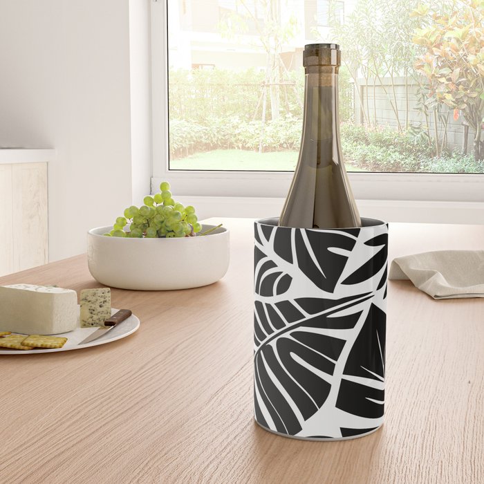 Leafy Calm Charm Black And White Simplicity Wine Chiller Gallery Image 4