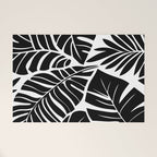 Leafy Calm Charm Black And White Simplicity Welcome Mat Gallery Image 1