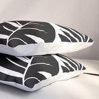 Leafy Calm Charm Black And White Simplicity Pillow Sham Gallery Image 3