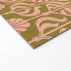 Hand-Drawn Pink And Olive Green Botanical Floral Pattern Welcome Mat Gallery Image 2