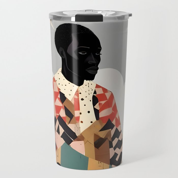Virat Roop, Unimaginable Power God Divine Collage, Outdoors Adventure Travel Mountains, Nature Landscape Black Person Cycling Graphic Travel Mug Gallery Image 1