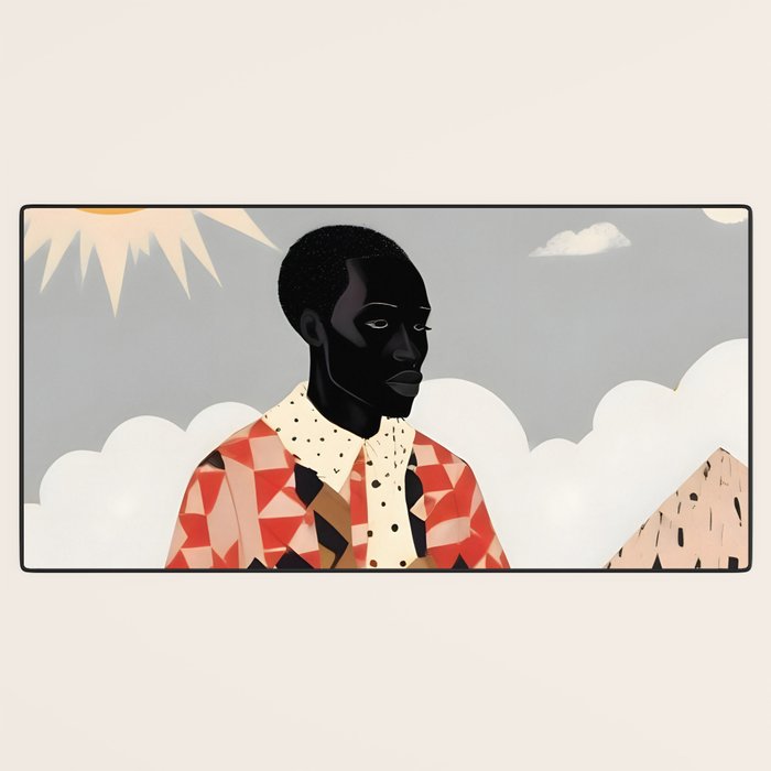 Virat Roop, Unimaginable Power God Divine Collage, Outdoors Adventure Travel Mountains, Nature Landscape Black Person Cycling Graphic Desk Mat Gallery Image 3