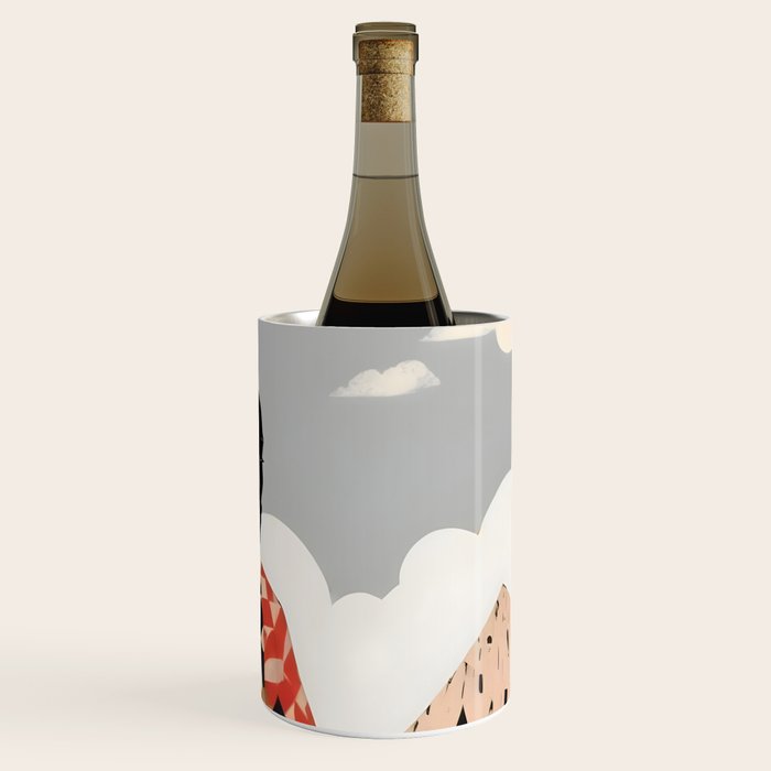 Virat Roop, Unimaginable Power God Divine Collage, Outdoors Adventure Travel Mountains, Nature Landscape Black Person Cycling Graphic Wine Chiller Gallery Image 3