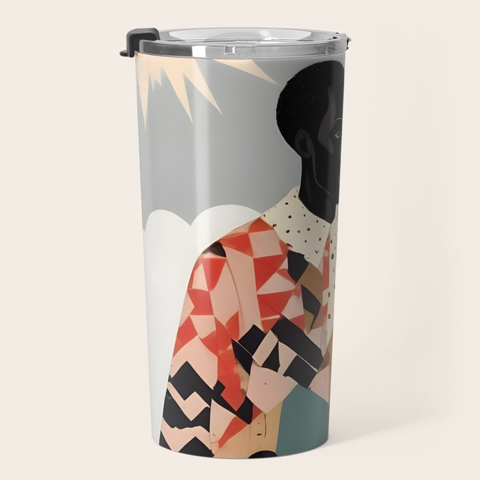 Virat Roop, Unimaginable Power God Divine Collage, Outdoors Adventure Travel Mountains, Nature Landscape Black Person Cycling Graphic Travel Mug Gallery Image 3