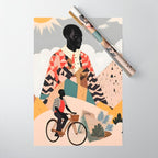 Virat Roop, Unimaginable Power God Divine Collage, Outdoors Adventure Travel Mountains, Nature Landscape Black Person Cycling Graphic Wrapping Paper Gallery Image 1