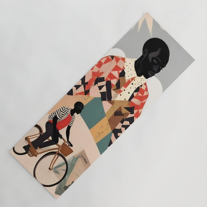 Virat Roop, Unimaginable Power God Divine Collage, Outdoors Adventure Travel Mountains, Nature Landscape Black Person Cycling Graphic Yoga Mat Gallery Image 1