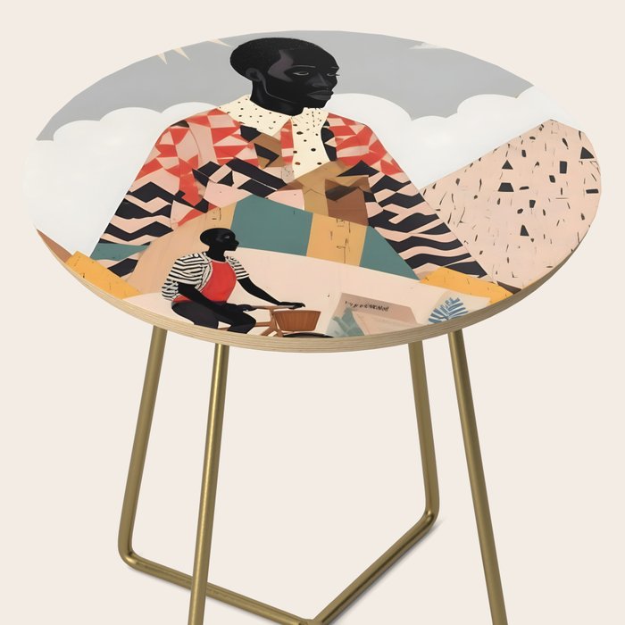 Virat Roop, Unimaginable Power God Divine Collage, Outdoors Adventure Travel Mountains, Nature Landscape Black Person Cycling Graphic Side Table Gallery Image 2