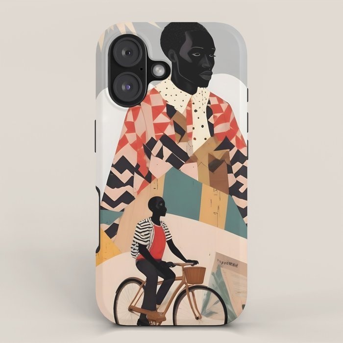 Virat Roop, Unimaginable Power God Divine Collage, Outdoors Adventure Travel Mountains, Nature Landscape Black Person Cycling Graphic iPhone Case Gallery Image 1
