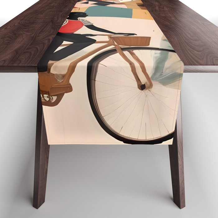 Virat Roop, Unimaginable Power God Divine Collage, Outdoors Adventure Travel Mountains, Nature Landscape Black Person Cycling Graphic Table Runner Gallery Image 1
