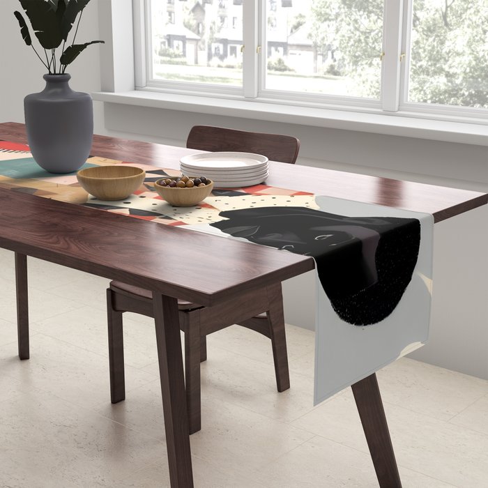 Virat Roop, Unimaginable Power God Divine Collage, Outdoors Adventure Travel Mountains, Nature Landscape Black Person Cycling Graphic Table Runner Gallery Image 2
