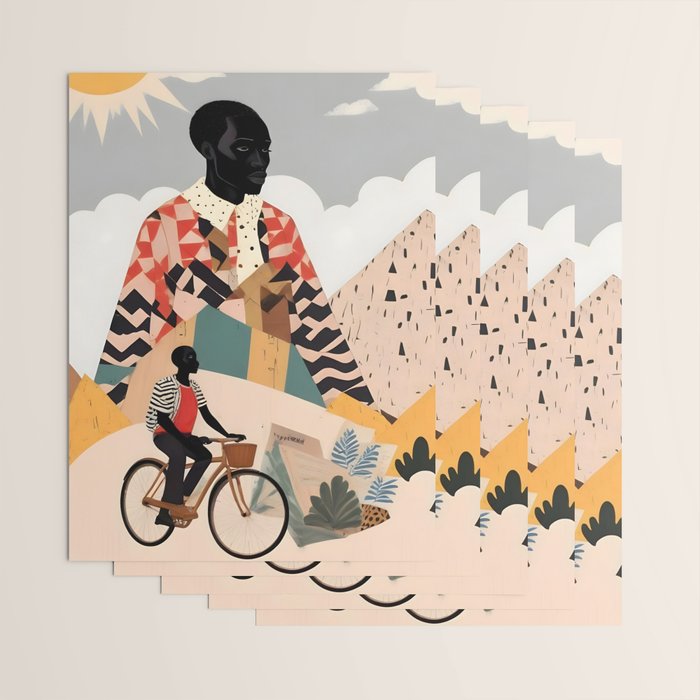 Virat Roop, Unimaginable Power God Divine Collage, Outdoors Adventure Travel Mountains, Nature Landscape Black Person Cycling Graphic Wrapping Paper Gallery Image 3