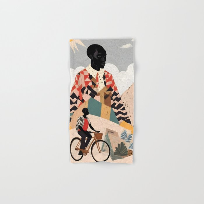 Virat Roop, Unimaginable Power God Divine Collage, Outdoors Adventure Travel Mountains, Nature Landscape Black Person Cycling Graphic Bath Towel Gallery Image 1
