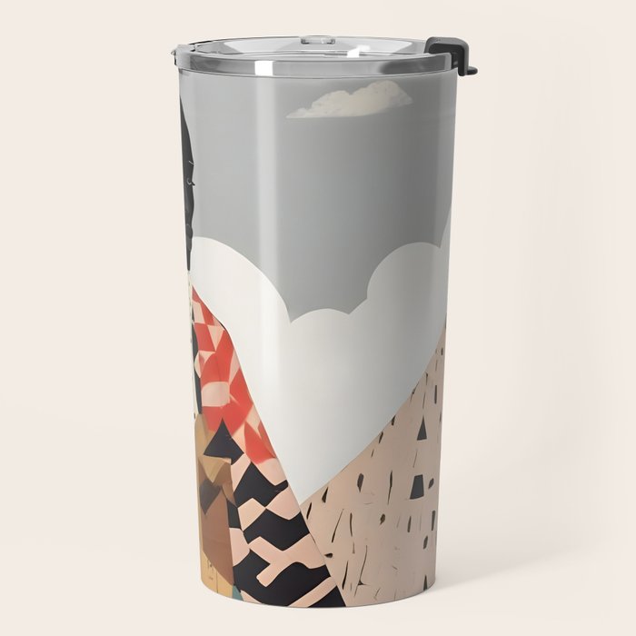 Virat Roop, Unimaginable Power God Divine Collage, Outdoors Adventure Travel Mountains, Nature Landscape Black Person Cycling Graphic Travel Mug Gallery Image 2