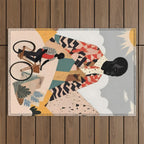 Virat Roop, Unimaginable Power God Divine Collage, Outdoors Adventure Travel Mountains, Nature Landscape Black Person Cycling Graphic Outdoor Rug Gallery Image 1