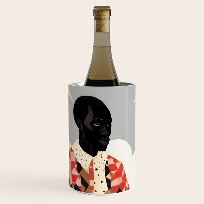 Virat Roop, Unimaginable Power God Divine Collage, Outdoors Adventure Travel Mountains, Nature Landscape Black Person Cycling Graphic Wine Chiller Gallery Image 1
