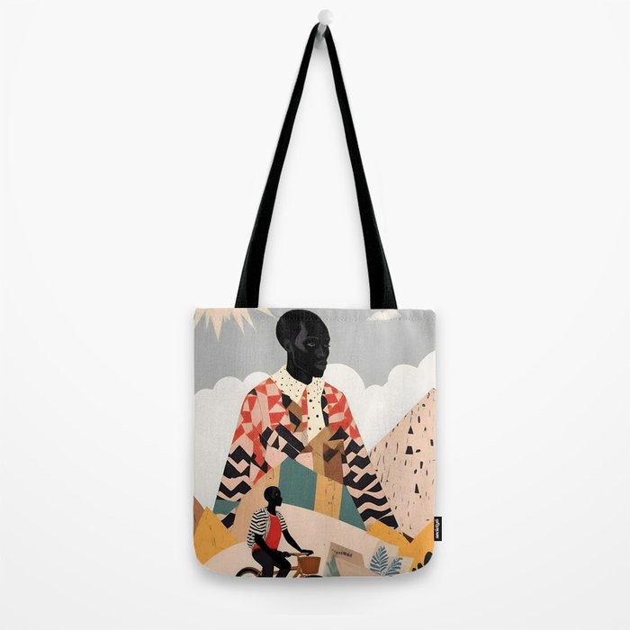 Virat Roop, Unimaginable Power God Divine Collage, Outdoors Adventure Travel Mountains, Nature Landscape Black Person Cycling Graphic Tote Bag Gallery Image 2
