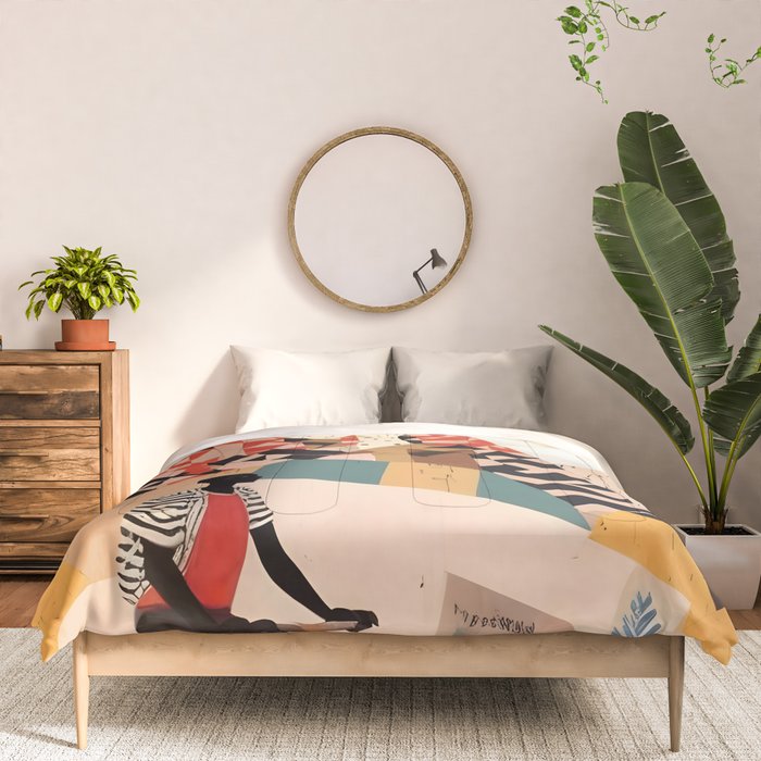 Virat Roop, Unimaginable Power God Divine Collage, Outdoors Adventure Travel Mountains, Nature Landscape Black Person Cycling Graphic Comforter Gallery Image 3