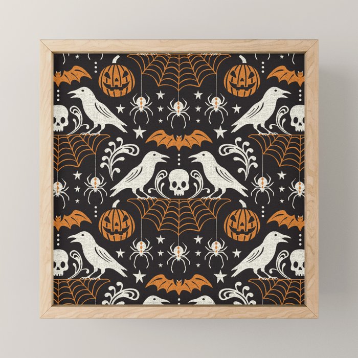 All Hallows' Eve - Black Orange Halloween Mini Art Print Gallery Image 1