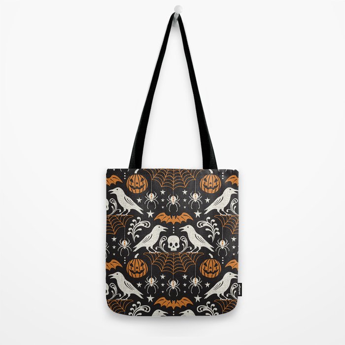 All Hallows' Eve - Black Orange Halloween Tote Bag Gallery Image 2