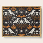 All Hallows' Eve - Black Orange Halloween Serving Tray Gallery Image 1