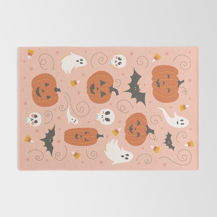 Pumpkin Party on Blush Pink Rug Gallery Image 2