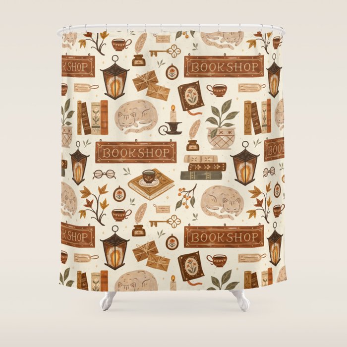 The Old Bookshop Shower Curtain Gallery Image 1