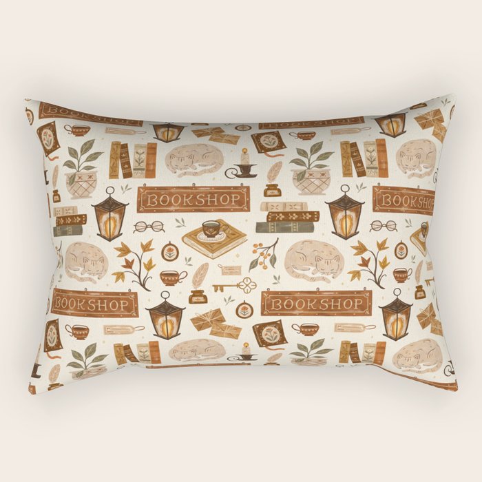 The Old Bookshop Rectangular Pillow Gallery Image 1