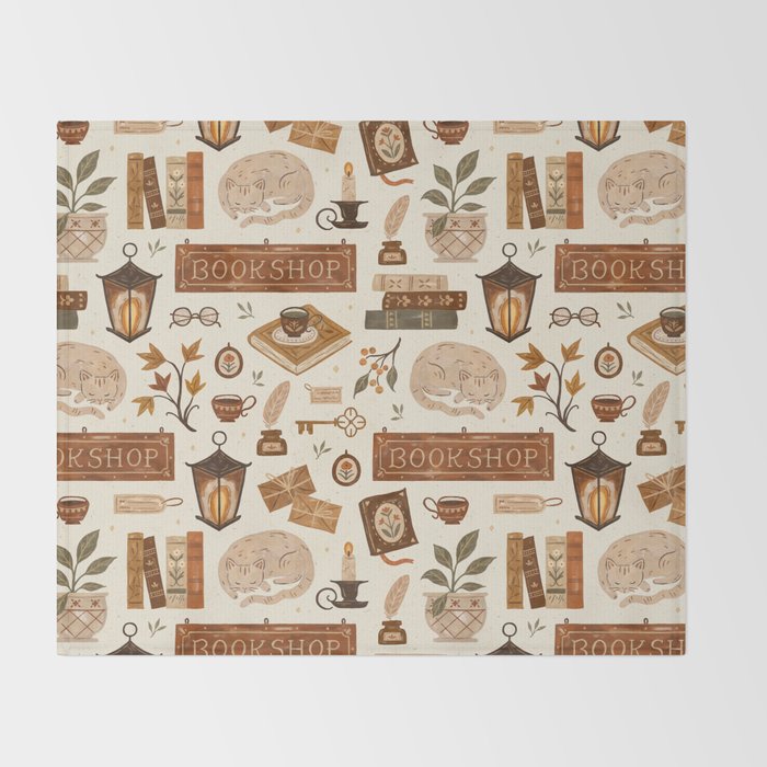 The Old Bookshop Throw Blanket Gallery Image 2