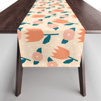 Papercut style pink and orange flowers Table Runner Gallery Image 1