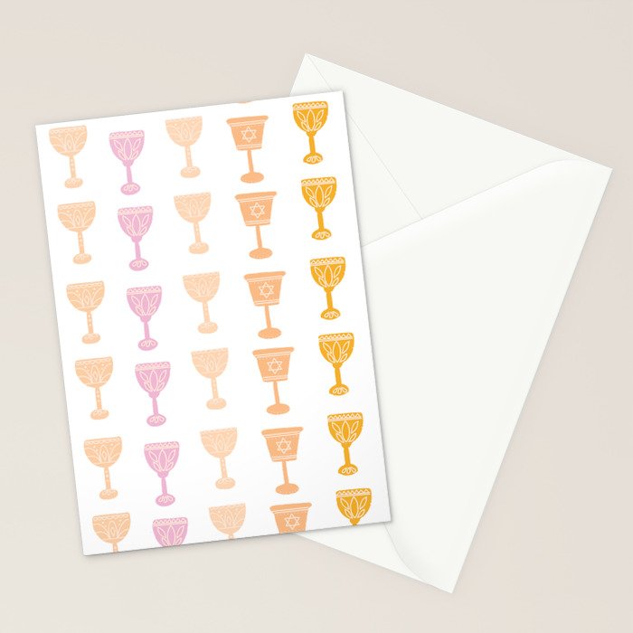 Wine Cups for Passover Pastel Stationery Card Gallery Image 2