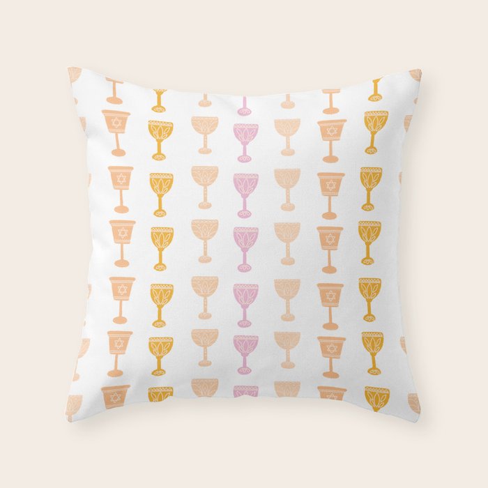 Wine Cups for Passover Pastel Throw Pillow Gallery Image 6