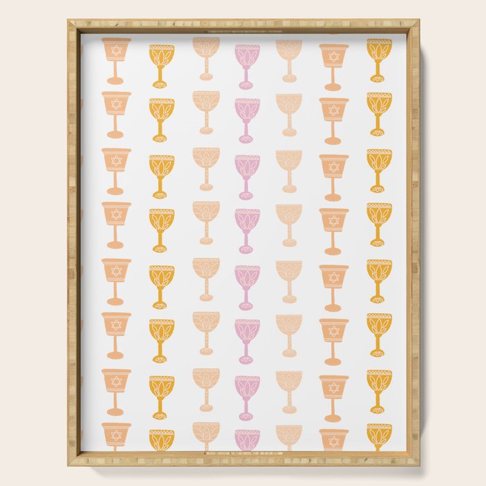 Wine Cups for Passover Pastel Serving Tray Gallery Image 1