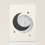 Moon Sparkle BW - Celestial Stationery Card Gallery Image 2