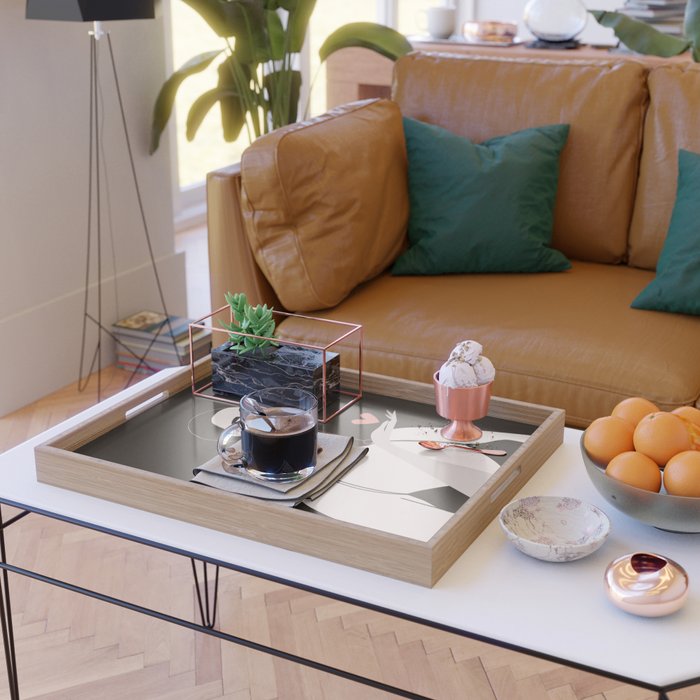 Girl With Pink Heart Serving Tray Gallery Image 2