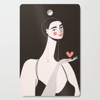 Girl With Pink Heart Cutting Board Gallery Image 1