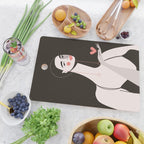 Girl With Pink Heart Cutting Board Gallery Image 2