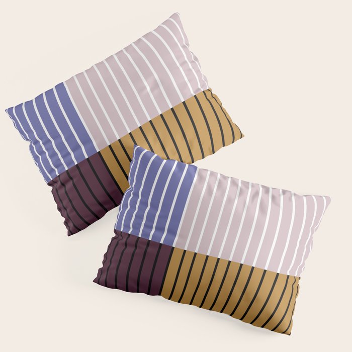 Color Block Line Abstract XX Pillow Sham Gallery Image 1