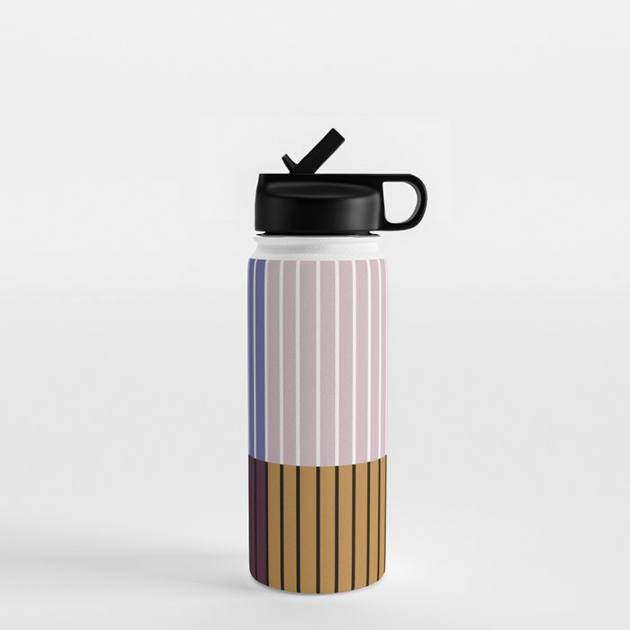 Color Block Line Abstract XX Water Bottle Gallery Image 1
