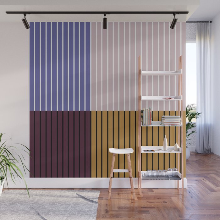 Color Block Line Abstract XX Wall Mural Gallery Image 1