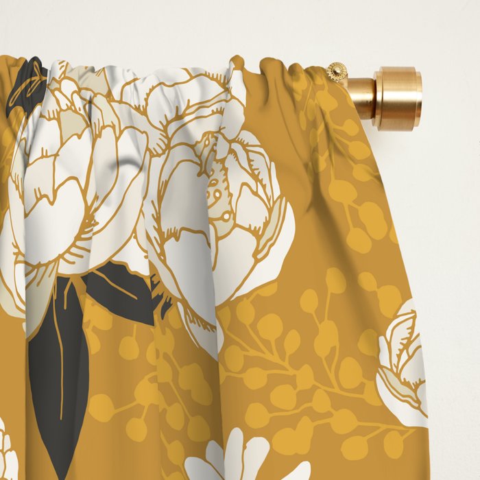 Glam Florals - Gold Window Curtain Gallery Image 2