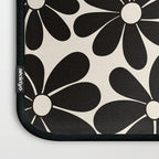 Retro Groovy Black & White Flowers Laptop Sleeve Gallery Image 3