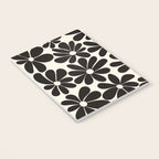Retro Groovy Black & White Flowers Notebook Gallery Image 3