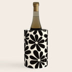 Retro Groovy Black & White Flowers Wine Chiller Gallery Image 1