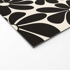 Retro Groovy Black & White Flowers Welcome Mat Gallery Image 2