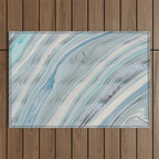 Soft Blue Aqua Marble Elegance Outdoor Rug Gallery Image 1