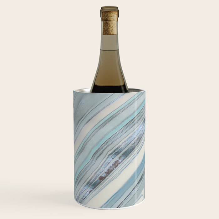 Soft Blue Aqua Marble Elegance Wine Chiller Gallery Image 3