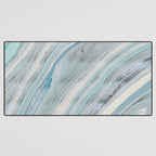 Soft Blue Aqua Marble Elegance Desk Mat Gallery Image 3